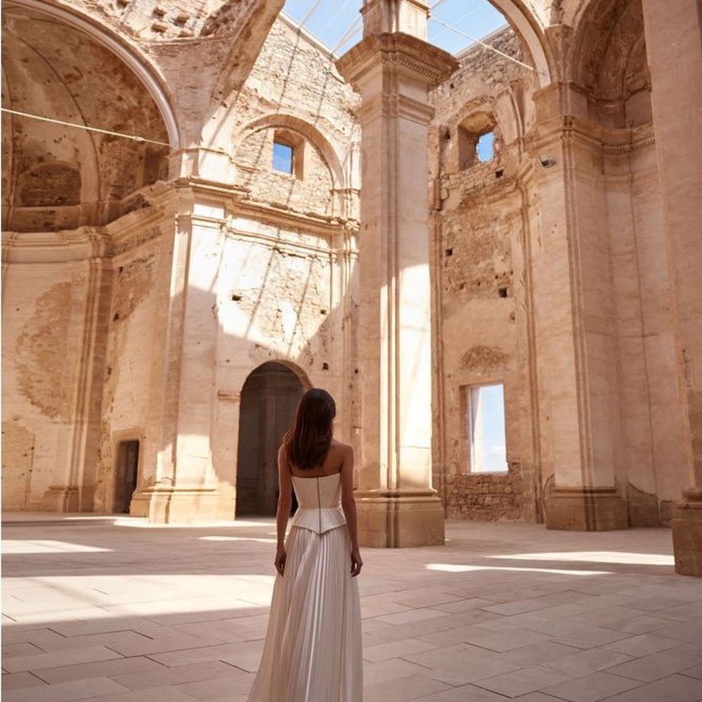 MillaNova Elegant Cream Wedding Dress - Picture 4 of 10